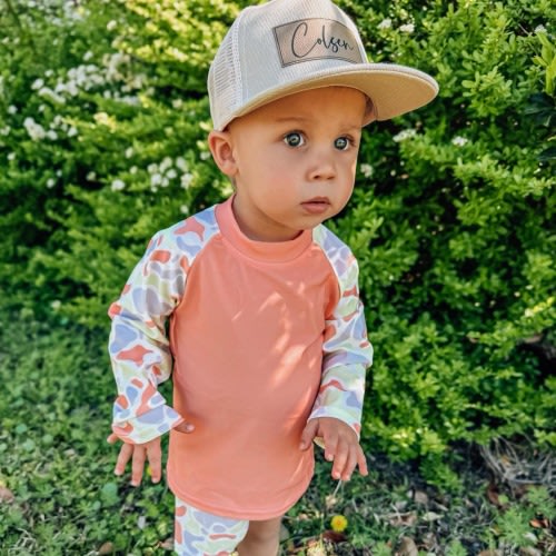 Personalized Snapback Hat | Infant and Youth - Style BR - Light Brown Patch