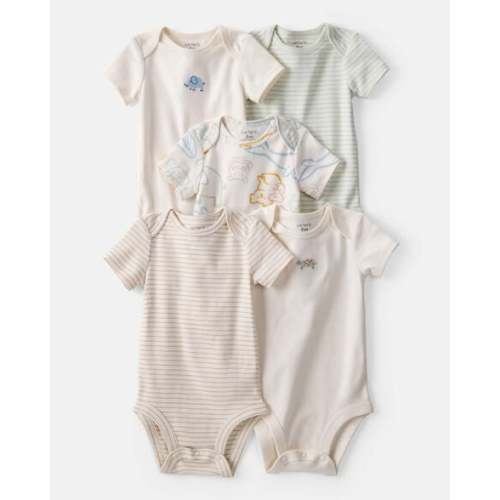 Baby Boy 5-Pack Animals Multipack Bodysuits - Ivory/Tan | Carter's