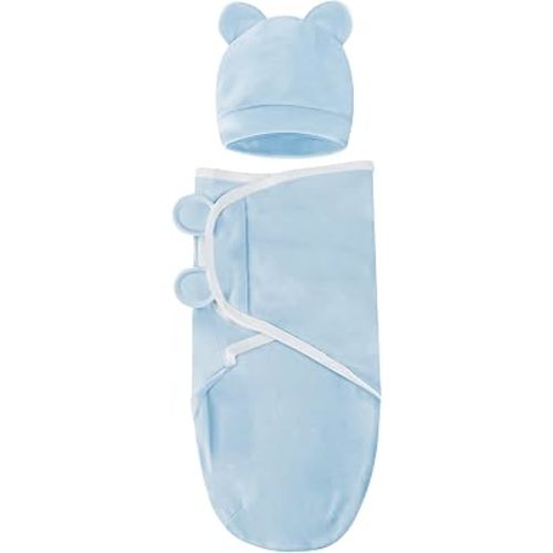 Baby Swaddle Sleep Sacks with Hats for 0-3 Months Baby Swaddle Blanket Wrap Newborn Swaddles Sack for Baby Boy Girl
