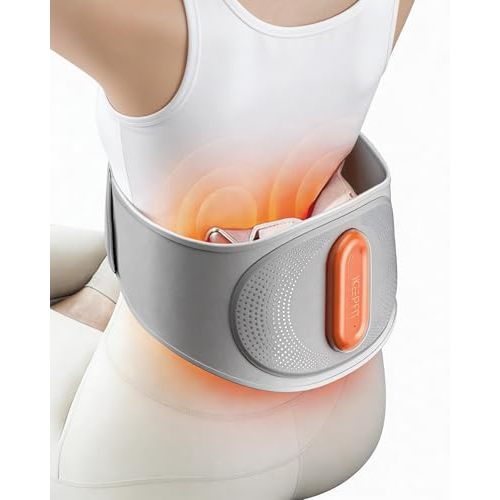 IKEEPFIT Back Massager for Pain Relief Deep Tissue with Heat & Air Compression, [2026 Upgraded] Portable Cordless Heating Pad with Vibration & AirInflate Lumbar Support, MAXwarm 5.0