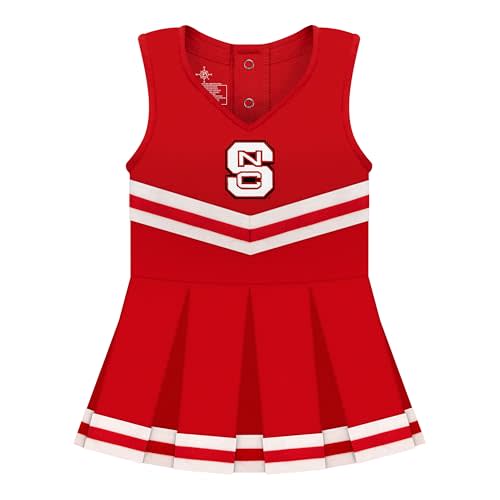 College Baby NCAA Officially Licensed Cheerleader Bodysuit Dress - Team Logo, Multiple Colors, for Baby Girls - (0-24 Months)