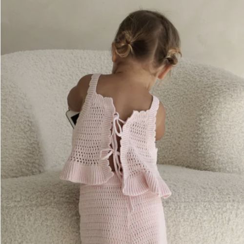 AVA CROCHET TOP - PINK