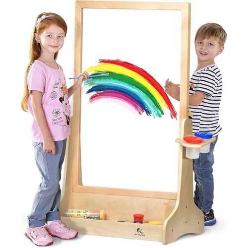 Double-Sided Plexiglass Painting Art Easel, Easy to Clean, Kids Drawing Board On Both Sides, Fun Arts and Crafts Activity for Boys and Girls Indoor and Outdoor