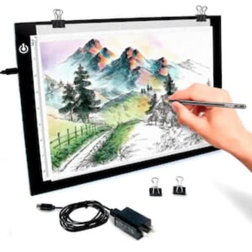 Light Up Tracing Pad-Ultra Thin A4 Dimmable LED Light Box for Tracing and Drawing
