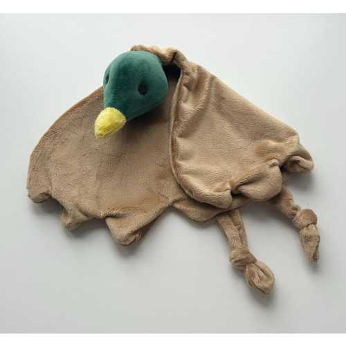Plush duck lovey: cuddle green head mallard duck for baby hunter nursery