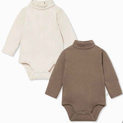 Ribbed Turtleneck Bodysuit 2 Pack