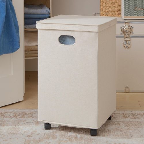 Rolling Lidded Laundry Hamper