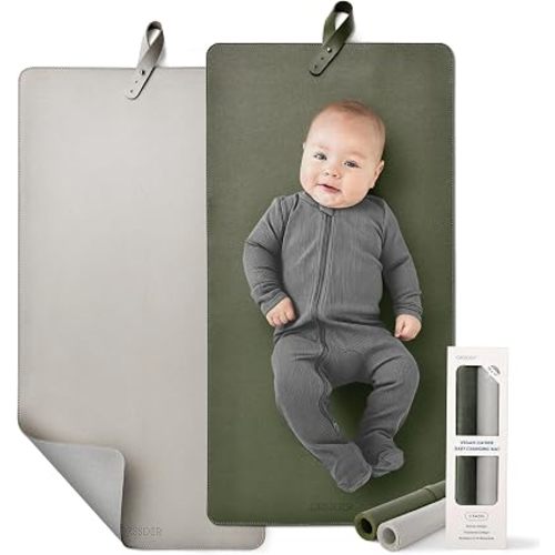 Thickened Baby Changing Pad 2 Pack, Portable Travel Mat with Roll-up Design