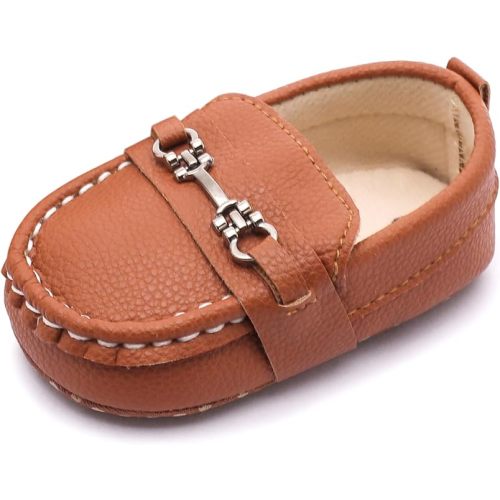 Infant Baby Boys Loafers Soft Sole PU Leather Toddler Moccasins Girls First Walking Crib Dress Shoes