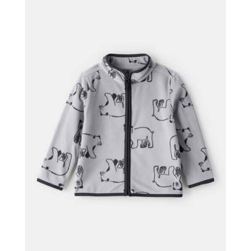 Baby Boy Polar Bear Microfleece Zip-Up Jacket - Grey - OshKosh B'gosh | Carter's