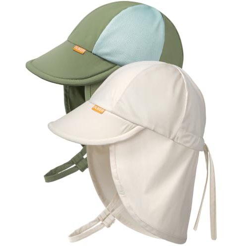 Baby Sun Hat with Breathable Mesh, UPF 50+ Boys Girls Toddler Swim | Wide brim neck flap uv protection,quick-dry,packable,adjustable head strap,lightweight,soft,ideal for pool,beach