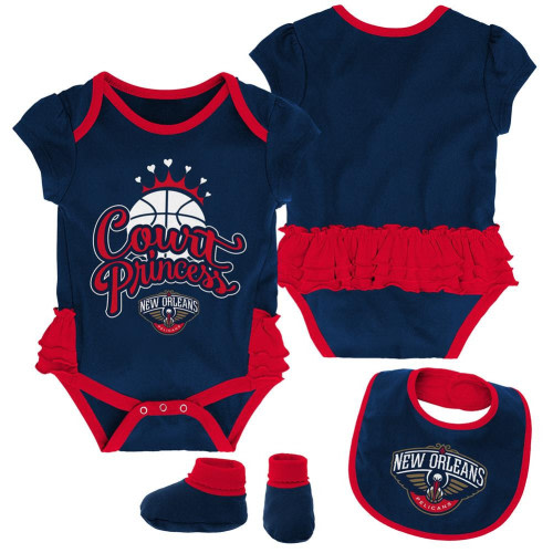 New Orleans Pelicans Creeper, Bib and Bootie Set Infant Girls