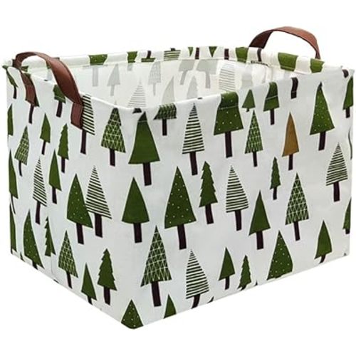 Tree basket,Laundry Basket Green Hamper Fabric Laundry Hamper,for baby hamper Nursery Toy Organizer tree room decor,Christmas gift decor,Gift Basket (tree)