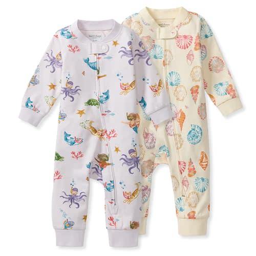 Burt's Bees Baby Unisex Sleep and Play Pajama, Footless One-Piece Zipper PJ | Soft organic cotton footed sleep & play features a loose, relaxed fit and 2-way zipper for easy nighttime changes
