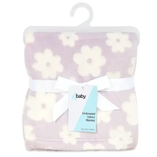 4Baby Blanket Burnout Daisy Lilac | Baby Bunting AU