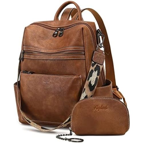 Leather Backpack Purse for Women Designer Ladies Shoulder Bag Fashion Faux Work Travel Handbags