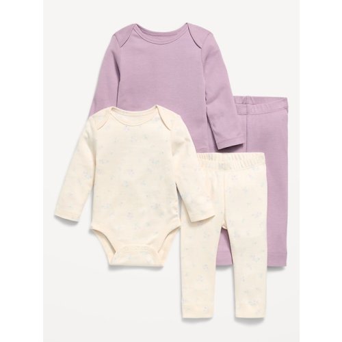 Long-Sleeve Bodysuit and Leggings 4-Piece for Baby