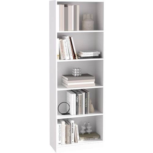 71" inch Tall 5-Tier Book Shelf,Large Freestanding Bookshelf for Home Office and Professional Workspace,Living Room,Bedroom and Dining Room,White (5-Tier,White)