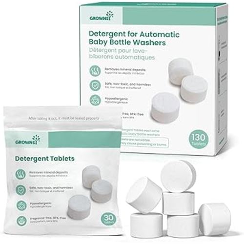 GROWNSY Detergent Washing Tablets 130 PCS for Momcozy, Baby Brezza Bottle Washer, Compatible with All Brands Baby Bottle Washers