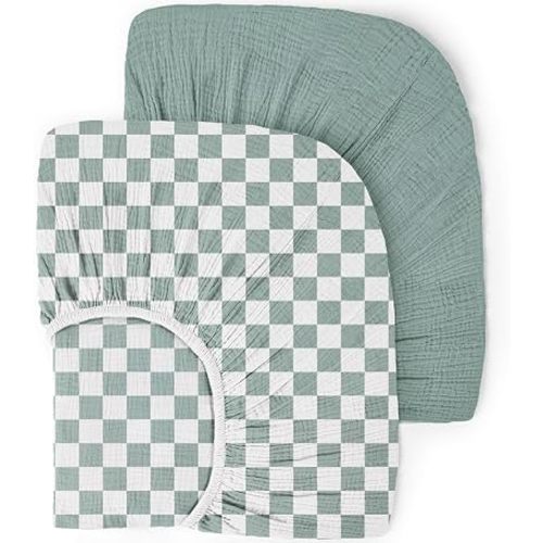 lulumoon Muslin Crib Sheets for Baby: 52x28 Fit for Standard Crib Mattress
