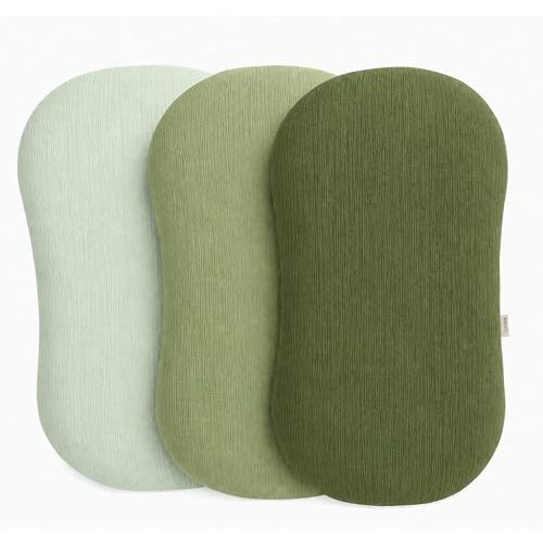 Muslin Baby Lounger Cover, 3 Pack, Soft Cotton, Green