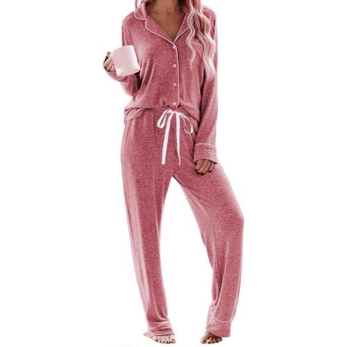 JEYONG Women's Pajama Set – Long Sleeve Button Down Postpartum Lounge Sets – Soft Loungewear Sleepwear Set Cozy PJs for Women