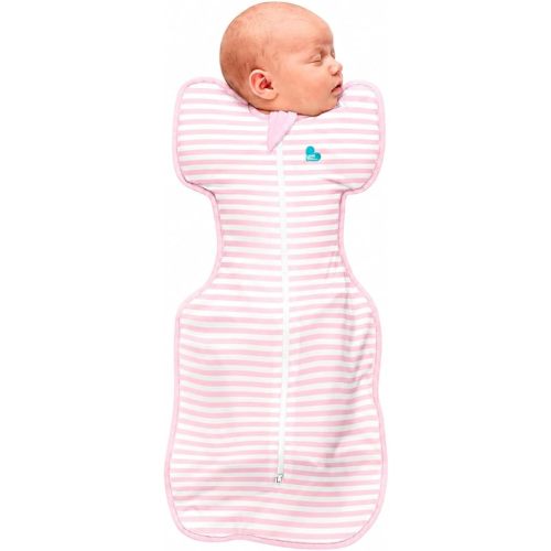 Love to Dream Swaddle UP, Stripe Pink, Newborn, 5-8.5 lbs., Dramatically Better Sleep, Allow Baby to Sleep in Their Preferred arms up Position for self-Soothing, snug fit Calms Startle Reflex