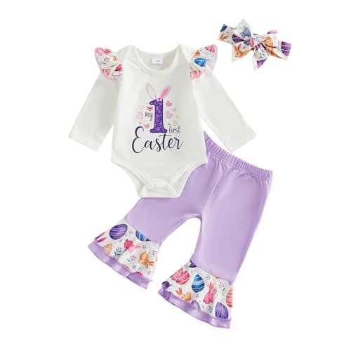 My First 4th of July Baby Girl Outfit Summer Romper Onesie Flare Pants Bell Bottom Outfit Newborn Infant Clothes
