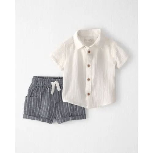 Baby Boy 2-Piece Organic Cotton Gauze Top & Short Set - Little Planet | Carter's