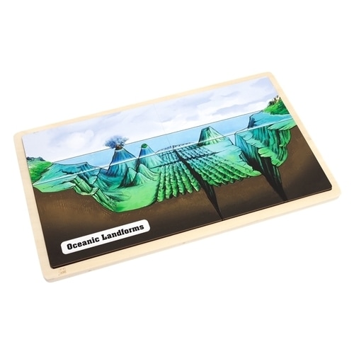 Montessori Materials: Oceanic Landforms Puzzle with Nomenclature Cards (6-9)