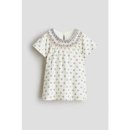 SMOCKED-DETAIL A-LINE DRESS
