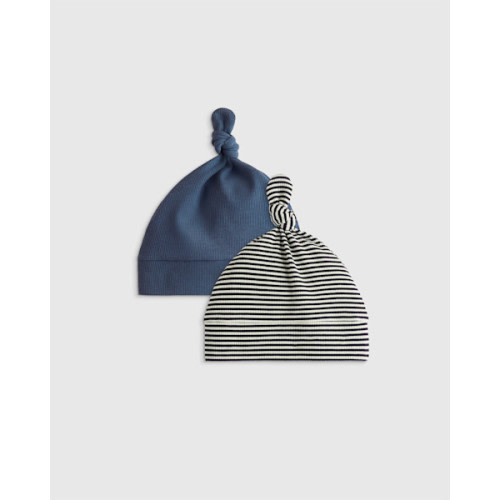 The Softest Rib Hat (2-Pack) in Deep Sea Blue/Navy Stripe