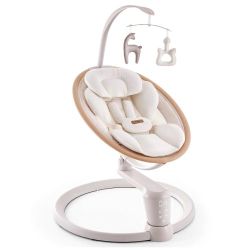 Harppa Weddell Signature Baby Swing for Infants and Newborns, Wood Beige