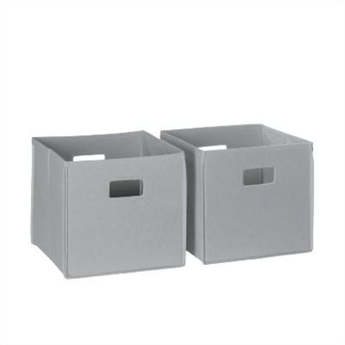 Riverridge 2pc Folding Kids' Toy Storage Bin Set Gray