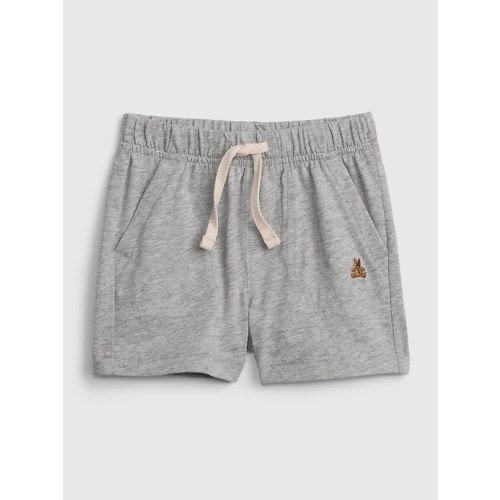 Baby 100% Organic Cotton Mix and Match Pull-On Shorts in light grey heather, size: 6-12 M