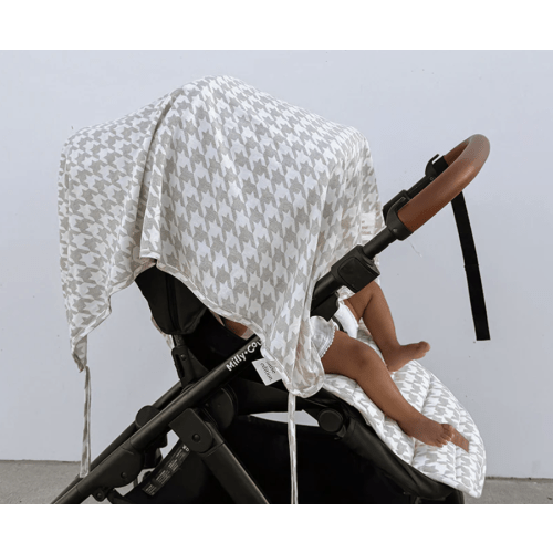 Houndstooth Linen Baby Blanket