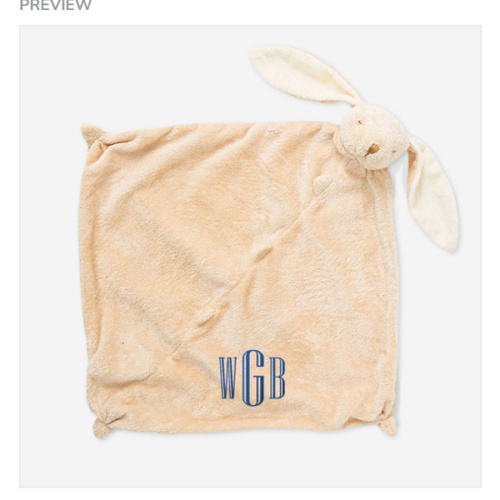 Monogrammed Lovies | Bunny