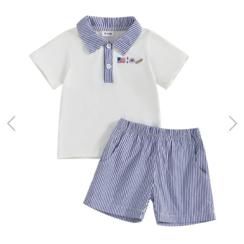 4TH OF JULY Polo Outfit - Hazel & Bo
