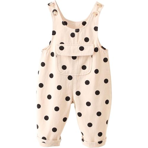 Happy Cherry Baby Boys Girls Jean Overalls Kids Denim Suspender Pants with Pocket Cute Romper Sleeveless Jumpsuit