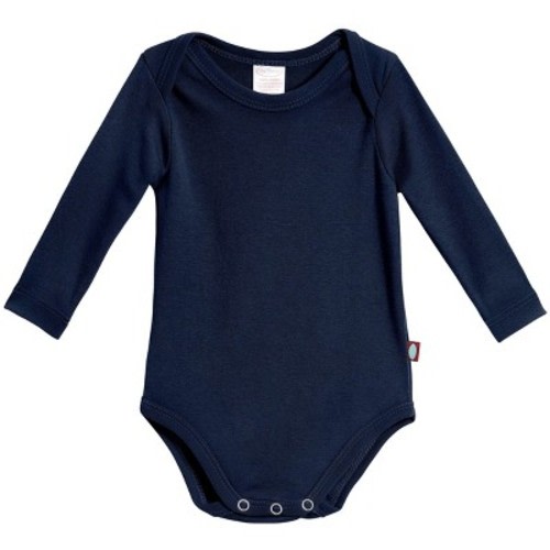 City Threads USA-Made Organic Cotton Super-Soft Long Sleeve Bodysuit | Navy - 3/6M