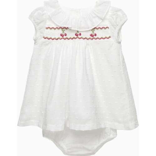 My First Smocked Dress, White/Cherries - Trotters London | Maisonette