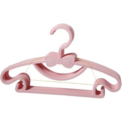 10/20pcs Children Clothes Hanger Rack Portable Plastic Display Hangers Windproof Children Coat Baby Clothes Hangers(Pink,20 pcs)