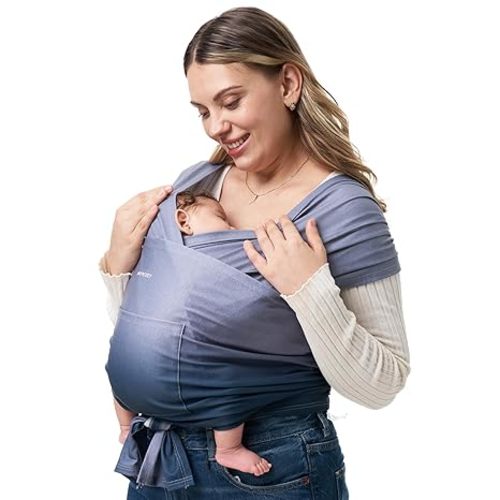 Momcozy Baby Wrap Carrier, Ergonomic Infant Slings for Newborn to Toddler 8-35 lbs, Adjustable Baby Wrap for Adult Fits Sizes XXS-XXL, Easy to Wear Baby Carriers, Starry Sky