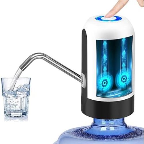 Water Bottle Pump 5 Gallon Water Bottle Dispenser USB Charging Automatic Drinking Water Pump Portable Electric Water Dispenser Water Bottle Switch (White)