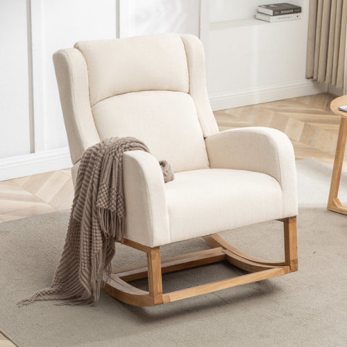 27.3" Wide Rocking Chair with Solid Wood Leg and Footrest | Wayfair