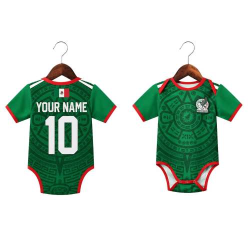 Custom Mexico Baby Bodysuit, Personalized Mexico Soccer Onesie, World Cup 2026 Baby Gift, Custom Name Number Outfit