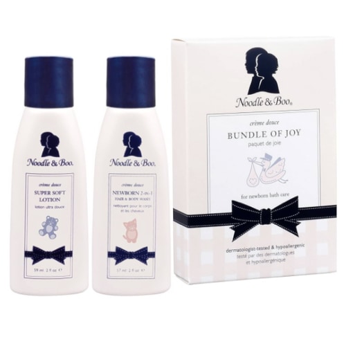 Noodle & Boo Bundle of Joy Newborn Baby Gift Set ; Newborn 2-in-1 Hair & Body Wash, Super Soft Baby Lotion