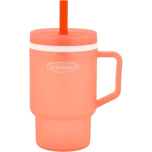 Infantino My 1st Tumbler Limited Edition, Silicone Sippy Cup with Straw & Handle, Spill-Resistant Baby Cup for On-the-Go, BPA-Free Transition Cup