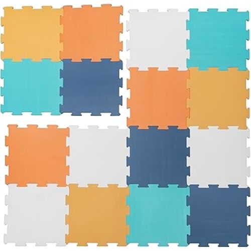 Enovoe Baby Play Mat for Floor - Non-Toxic, Interlocking EVA Foam Mats -16 Pcs - Cushioned Foam Puzzle Floor Mat for Kids & Infants - Ideal for Playrooms, Nurseries, and Home Gyms (12" x 12")