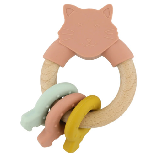 Trixie Wooden Silicone Activity Ring - Mrs. Cat | Scandiborn
